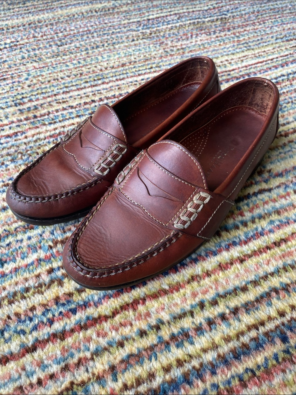 Cole Haan Men's Chestnut Brown Leather Penny Loafers